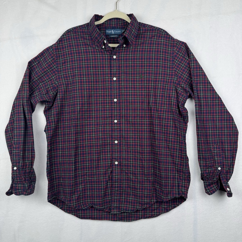 Polo Ralph Lauren Shirt Size  XL Men's Plaid‎ Long Sleeve Button Up Shirt Pony